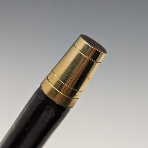 1922年 英国アンティーク 紳士用ステッキ 彫刻純銀 丸ハンドル ブラックシャフト 90cm TD